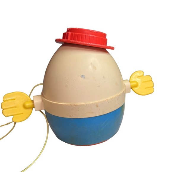 Vintage Fisher Price Humpty Dumpty Pull Toy 736 With Working Pulling Cord - Picture 5 of 12
